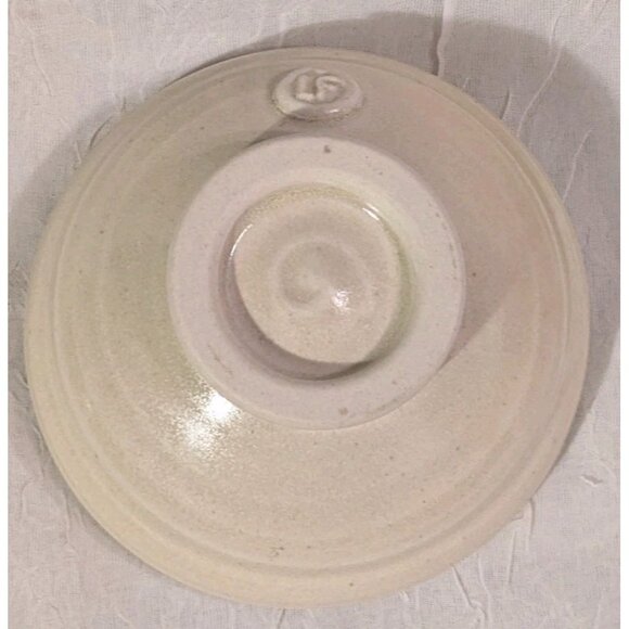 Art Pottery Salt Cellar Dish Lid Lucy Fagella Ring Trinket Box Marked LF Neutral - Picture 9 of 16